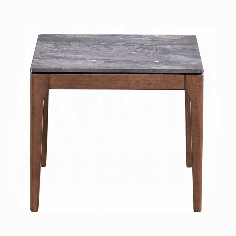 Acme Furniture Bevis Engineered Stone Walnut End Table