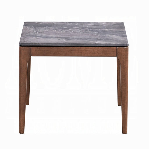 Acme Furniture Bevis Engineered Stone Walnut End Table