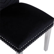 2 Galaxy Home Eva Black Velvet Dining Chairs