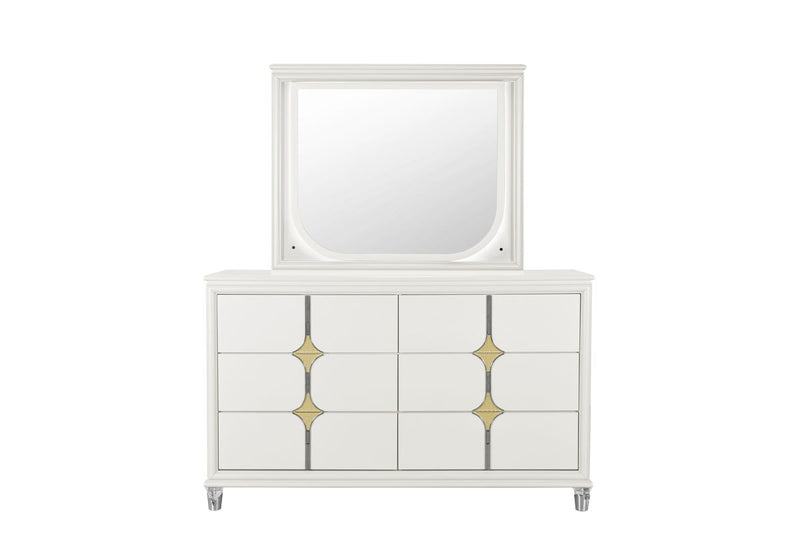 Global Furniture Orion Gold Dresser and Mirror