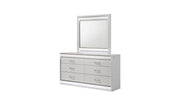 Galaxy Home Glam White Dresser and Mirror