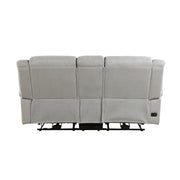 Home Elegance Brennen Gray Power Double Reclining Love Seat with Console