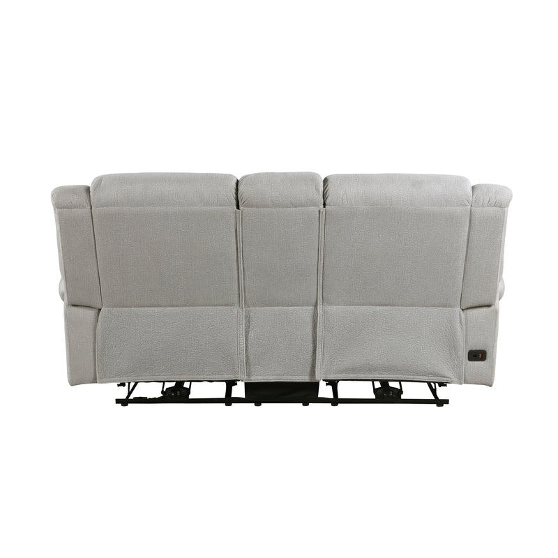 Home Elegance Brennen Gray Power Double Reclining Love Seat with Console