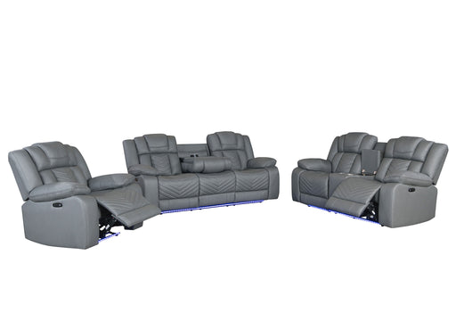 Global Furniture U7068 Grey Power Recliner with LED