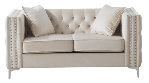Glory Furniture Paige Ivory Velvet Loveseat