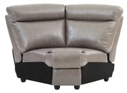 Glory Furniture Ward Gray Faux Leather 3pc Sectional