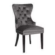 2 Galaxy Home Erica Dark Gray Wood Dining Chairs