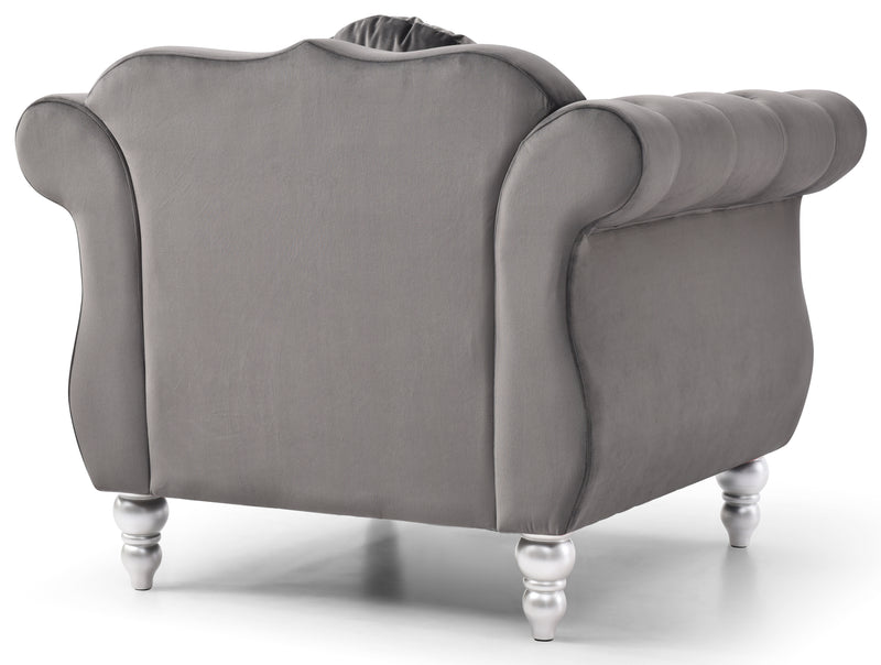 Glory Furniture Hollywood Dark Gray Velvet Fabric Chair