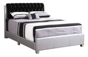 Glory Furniture Marilla Silver Faux Leather King Bed