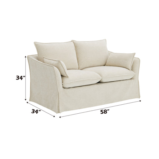 Acme Furniture Shane Beige Loveseat with 2 Pillows