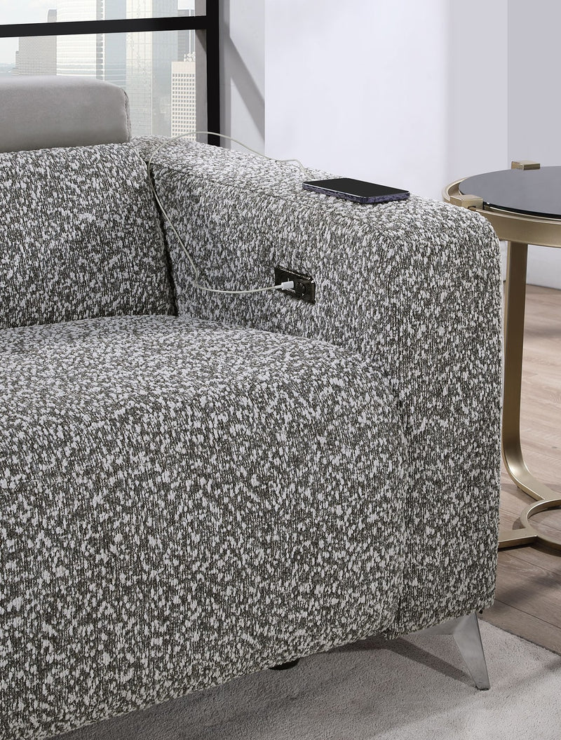 Global Furniture U8521 Dark Grey Taupe Power Reclining Loveseat