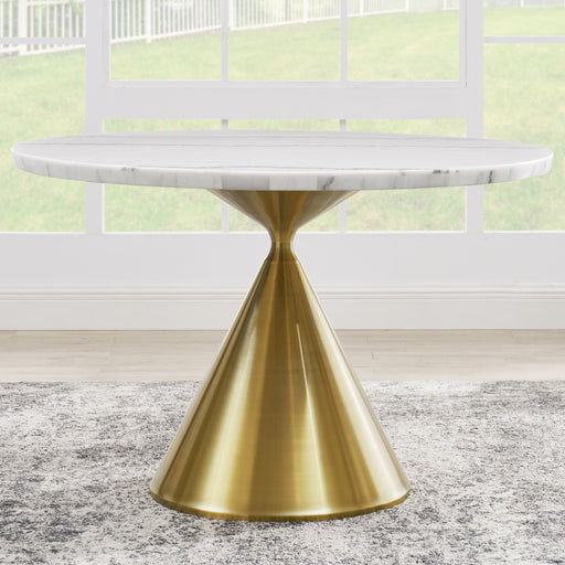 Steve Silver Conrad White Gold 5pc Round Dining Set