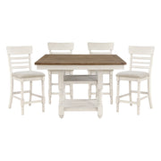 Home Elegance Alburgh Brown Gray White 5pc Dining Room Set