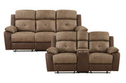 Home Elegance Glendale Brown 2pc Living Room Set