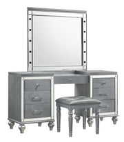 New Classic Furniture Valentino Black Vanity Desk with Mirror