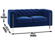 Steve Silver Charlene Blue Velvet Loveseat