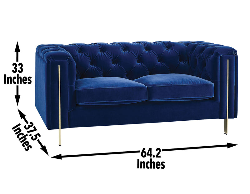 Steve Silver Charlene Blue Velvet Loveseat