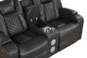 Galaxy Home Benz Gray LED Power Reclining Loveseat