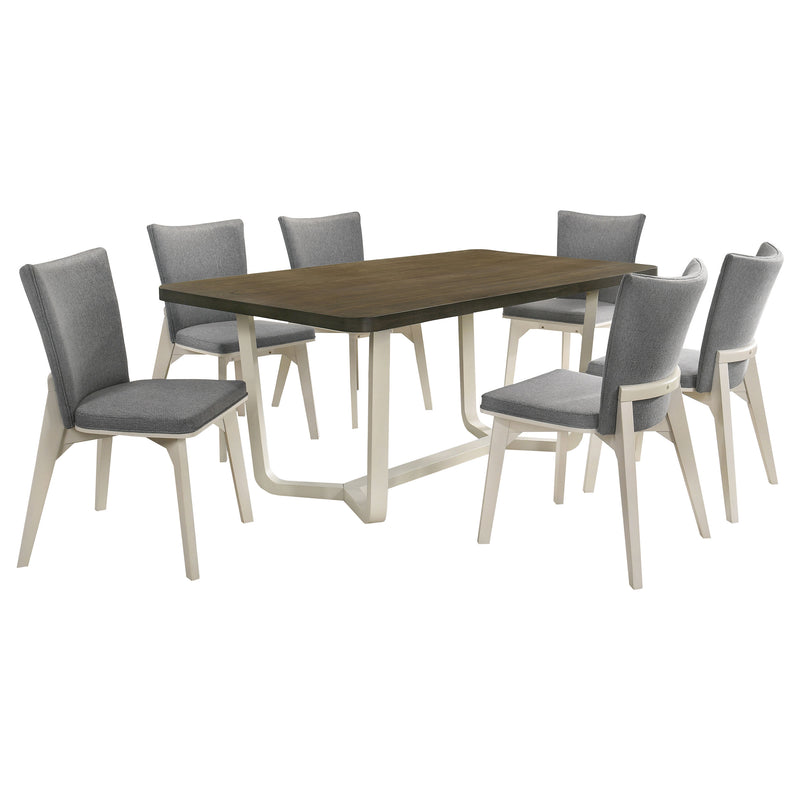 Coaster Furniture Biloxi Greyish Brown White 7pc Dining Room Set