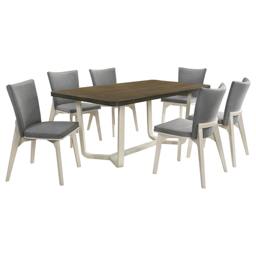 Coaster Furniture Biloxi Greyish Brown White 7pc Dining Room Set