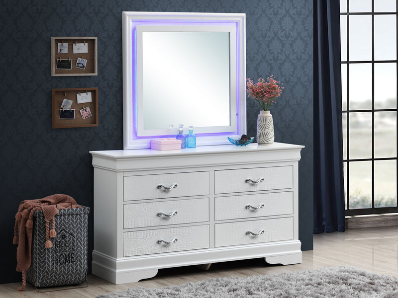 Glory Furniture Lorana Metalic Black LED Dresser and Mirror