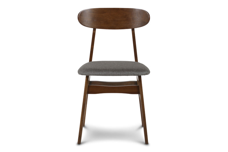 2 New Classic Furniture Morocco Walnut Dark Gray Dining Chairs