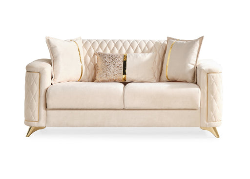 Galaxy Home Luna Ivory Loveseat with Hidden Storage