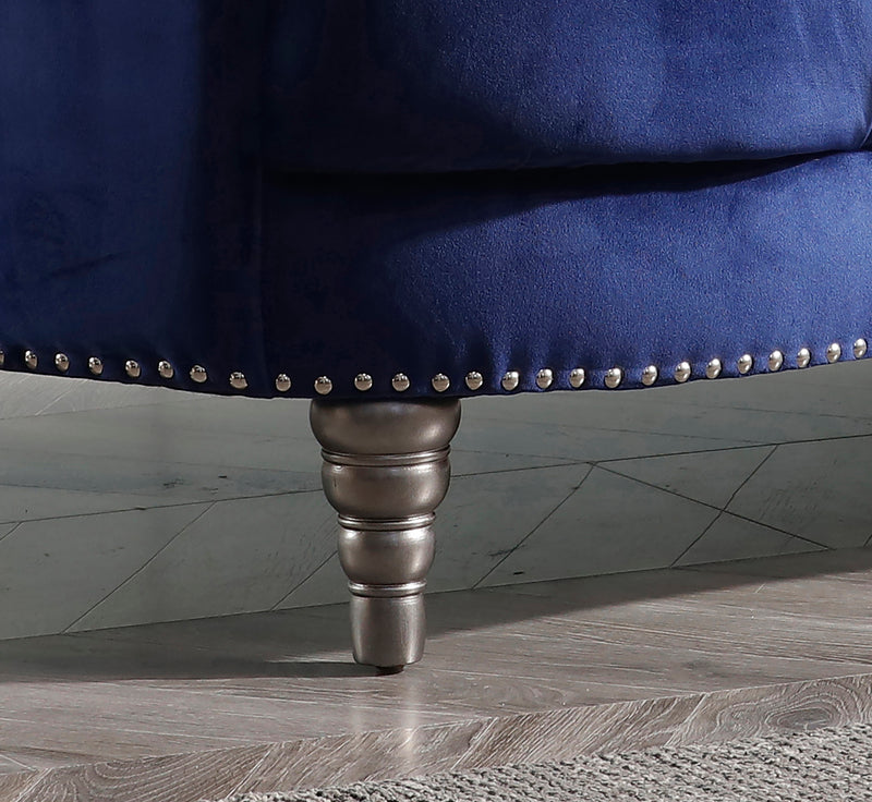 Glory Furniture Dania Blue Velvet Loveseat