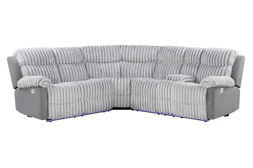 Global Furniture U6028 Grey Sectional with LED