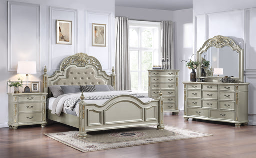 Glory Furniture Lyon Silver Champagne Nightstand