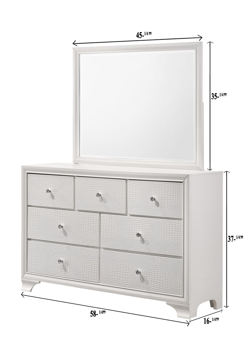 Crown Mark Lyssa Champagne Dresser and Mirror