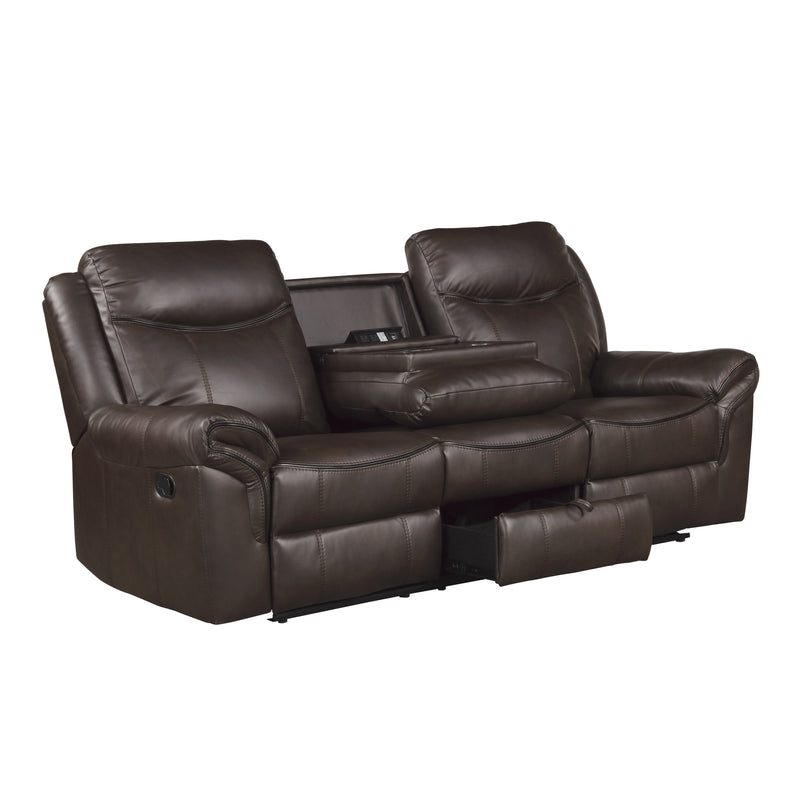 Home Elegance Aram Gray Reclining 2pc Living Room Set with USB Ports