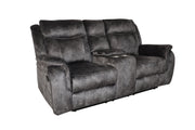 New Classic Furniture Park City Slate Gray Console Loveseat with Dual Recliners