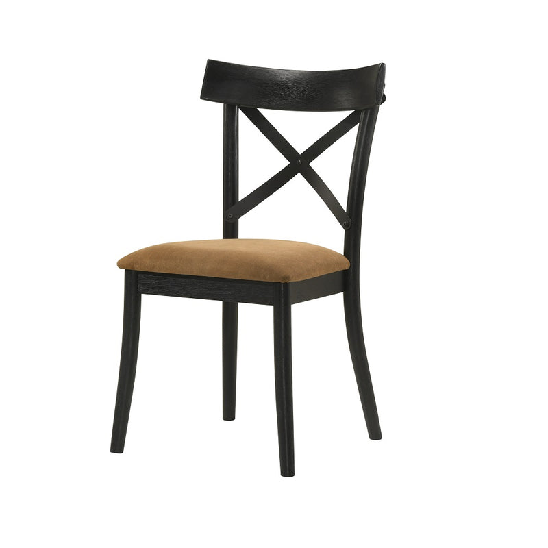 2 Acme Furniture Hillary Brown Black Side Chairs