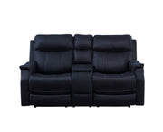 Steve Silver Valencia Ocean Blue Power Recliner Console Loveseat