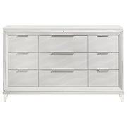 Coaster Furniture Marmore White 9 Drawer Dresser