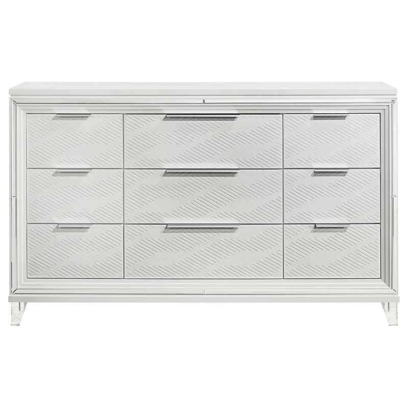 Coaster Furniture Marmore White 9 Drawer Dresser