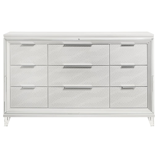 Coaster Furniture Marmore White 9 Drawer Dresser