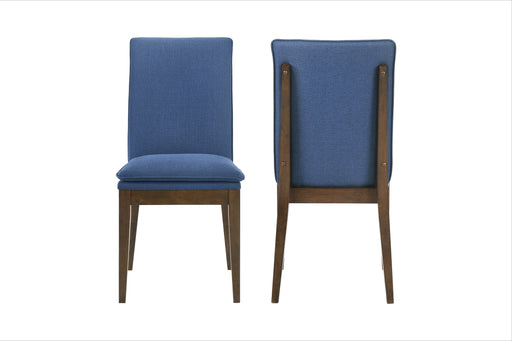 2 New Classic Furniture Maggie Walnut Blue Dining Chairs