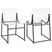 2 Coaster Furniture Adino Clear Black Side Chairs