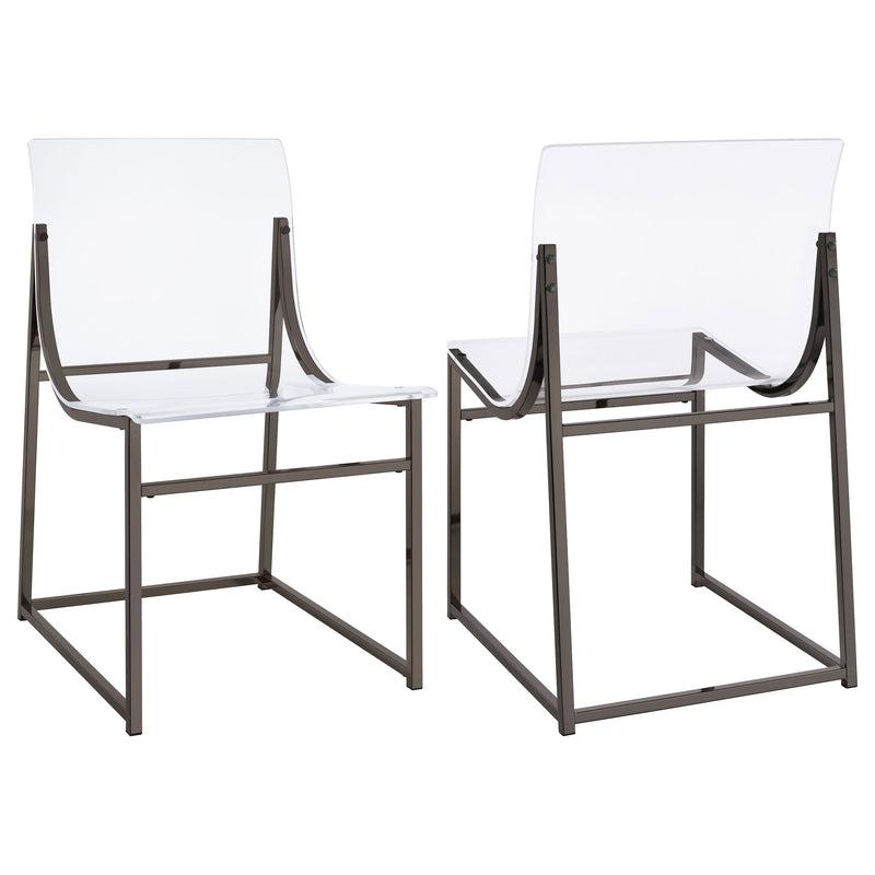 2 Coaster Furniture Adino Clear Black Side Chairs