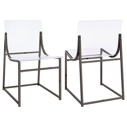 2 Coaster Furniture Adino Clear Black Side Chairs