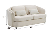 Acme Furniture Mariko Beige Loveseat with 2 Pillows