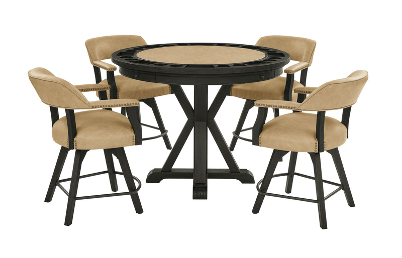Steve Silver Rylie Sand Black 5pc Counter Set with Game Top