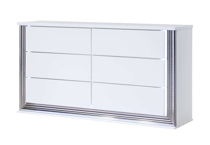 Global Furniture Ylime White Dresser with LED