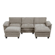 Home Elegance Dublin Pewter 5pc Modular Sectional with 2 Ottoman