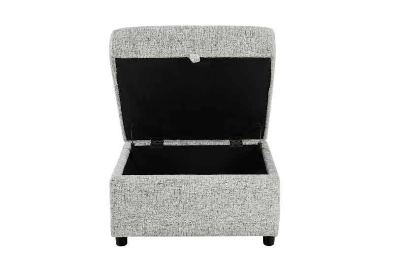 Global Furniture U9401 Nickel Sectional with 3 Pillows and Ottoman