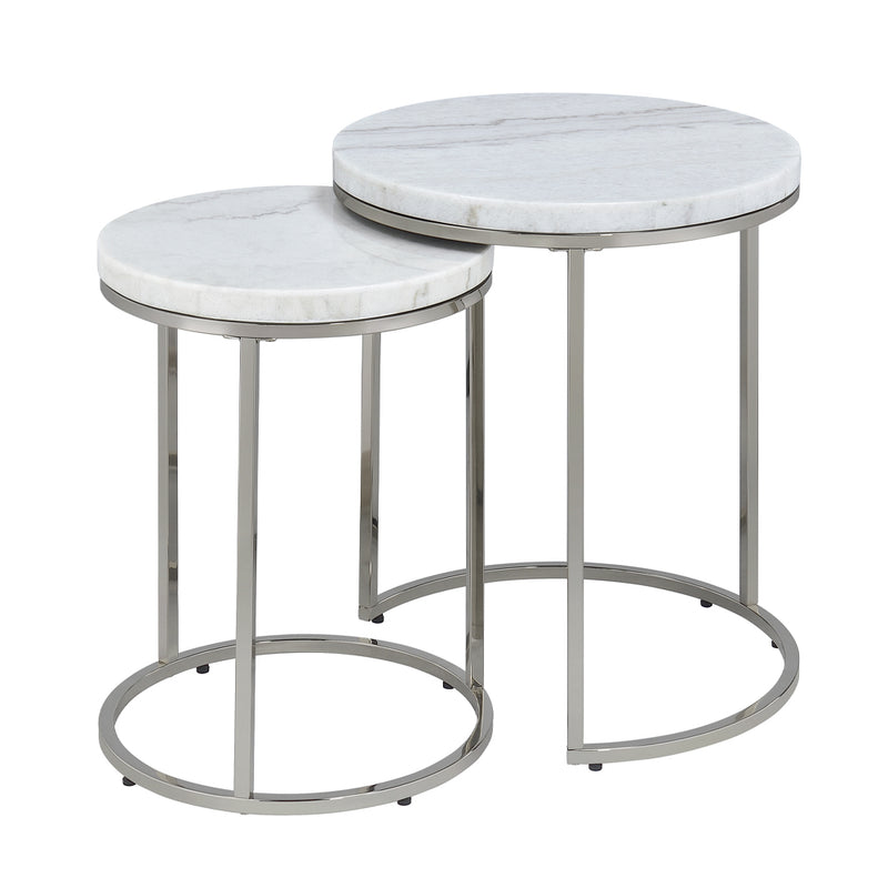 Acme Furniture Zaidee Natural Nickel Nesting Table Set