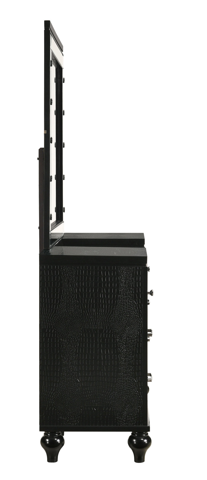 New Classic Furniture Valentino Black Vanity Desk with Mirror