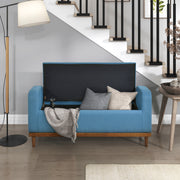 Home Elegance Brigitte Blue Lift Top Storage Bench